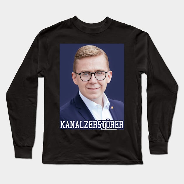 Philipp Amthor Portrait Long Sleeve T-Shirt by misenique